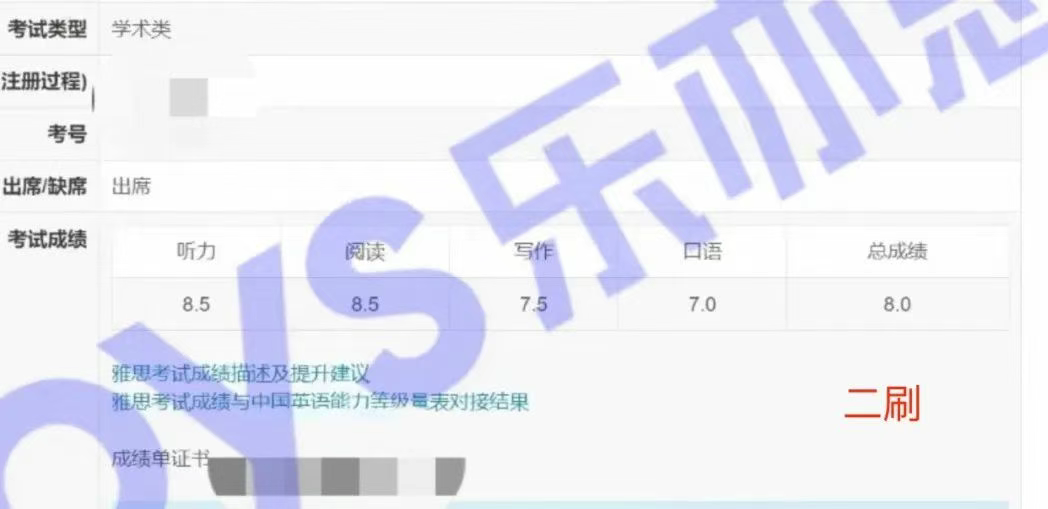 乐亦思雅思出分案例